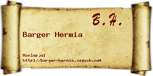 Barger Hermia névjegykártya